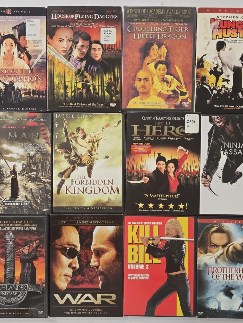 Martial Arts DVD Lot 12 Movies Jet Li Jackie Chan Sealed Discs Collection
